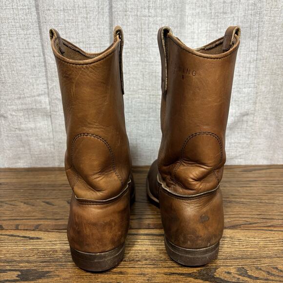Vintage Red Wing Pecos 1178 Pull-On Work Boots Men’s 8D Brown Leather USA Made - Picture 4 of 8